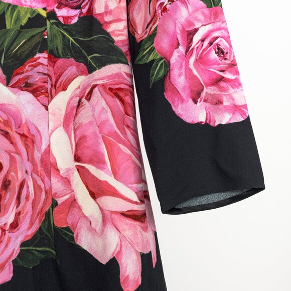 Dolce & Gabbana Nero Rose Floral Printed Crêpe Top - Picture 6 of 11